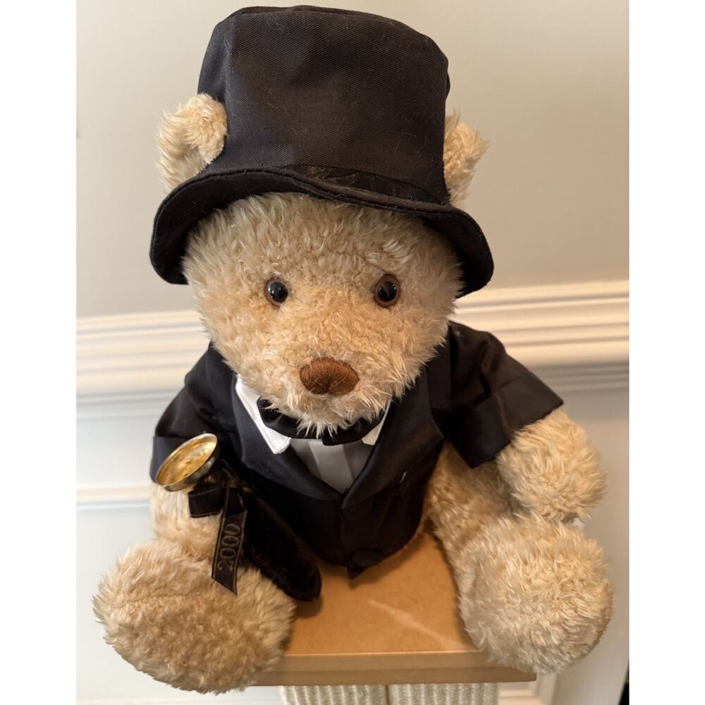 Wellington Bear Millennium 2000 Teddy Bear Tuxedo Top Hat Plush Figurine - Picture 2 of 7